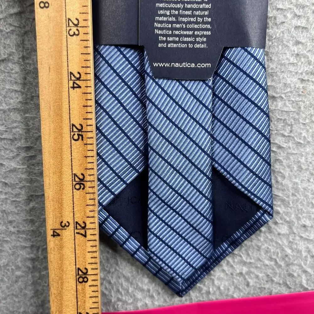 Nautica Silk Necktie Blue Diagonal Striped New Tie